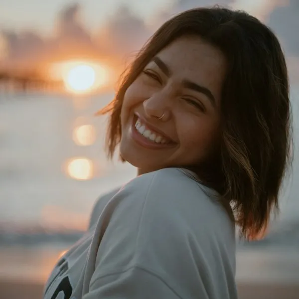 Smiling customer portrait